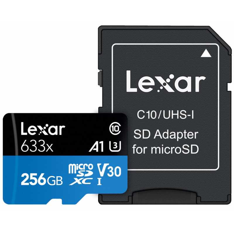 Billede af Micro SD kort 256GB Class 10 - Lexar 633X - 256GB - MicroSDHC/SDXC