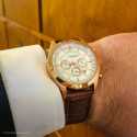 Luigi Ricci Eleganza X10 armbånds ur til mænd & herrer med rosa guld og læder rem