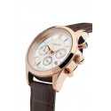 Luigi Ricci Eleganza X11 - Chronograph armbånds ur til kvinder & damer med rosa guld og læder rem