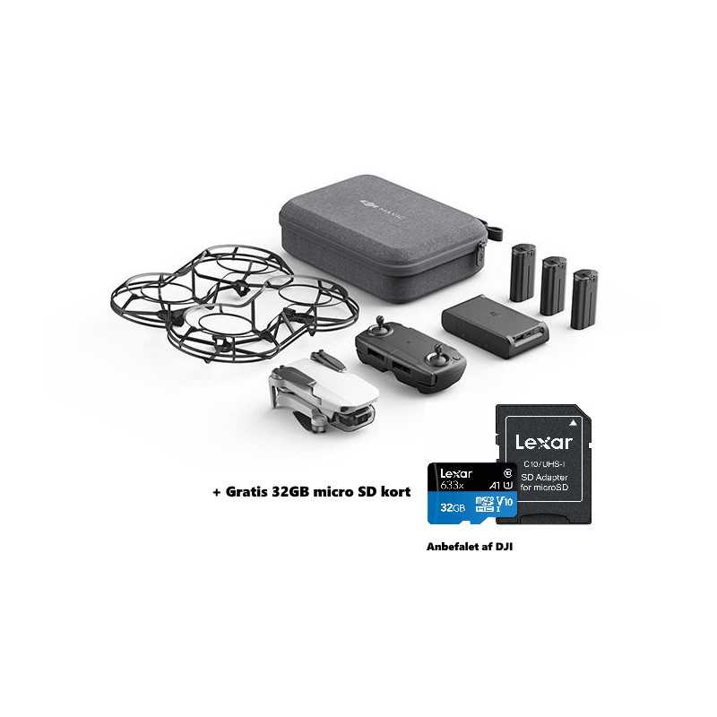 DJI Mavic Mini Combo Startpakke med foldbar mikro drone med 2,7K kamera + GRATIS 32GB Micro SD kort