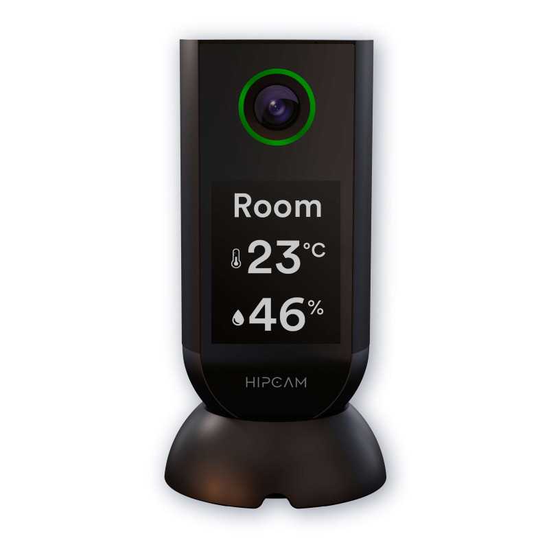 HIPCAM Pro smart indendørs overvågningskamera med LCD