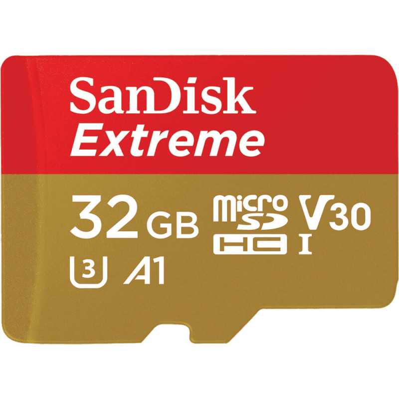Billede af SANDISK MicroSDHC Extreme 32GB 100MB/s A1 C10 V30 UHS-I U3