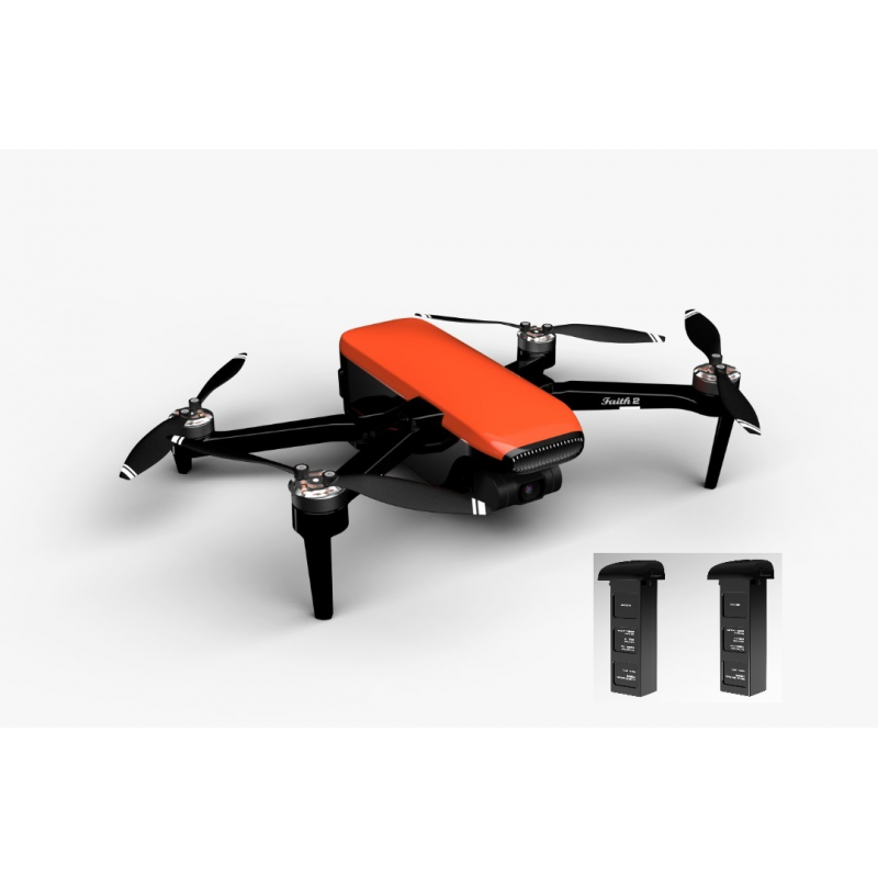 Startpakke med C-Fly Faith 2 Pro orange - Foldbar GPS drone med 4K/30fps, 20MP + Ekstra batteri + Gratis BonusPlus medlemskab