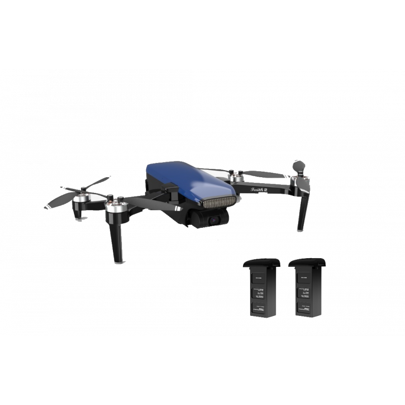 Startpakke med C-Fly Faith 2 Pro - Mini drone med 4K/30fps, 20MP, 5KM rækkevidde, 35 min. flyvetid + Ekstra batteri - Blå