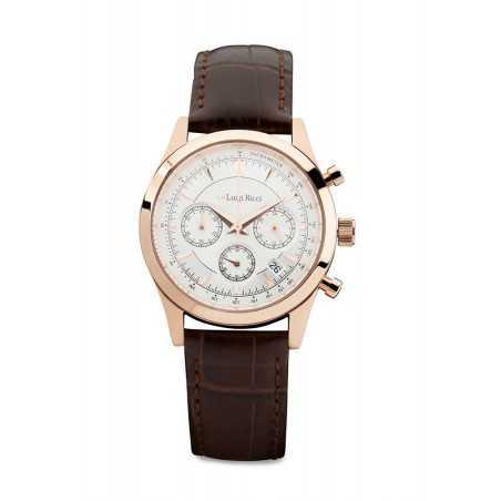 Luigi Ricci Eleganza X10 Mens Wrist Watch with rose gold and leather strap