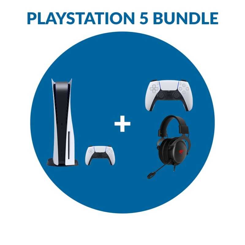 PlayStation 5 (PS5) bundle med ekstra controller og Havit gaming headset + Gratis BonusPlus medlemskab