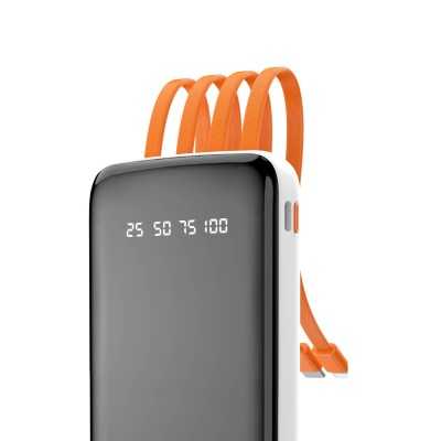 Dudao K6Pro powerbank 10000mAh 10Watt 4xcables hvid