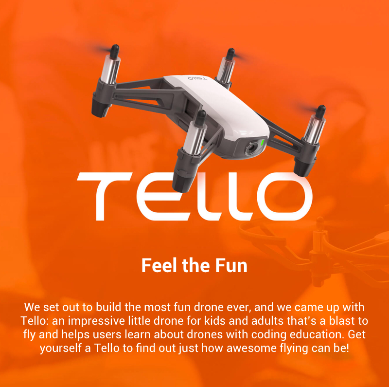 Køb DJI Ryze Tello drone med kamera til salg onine