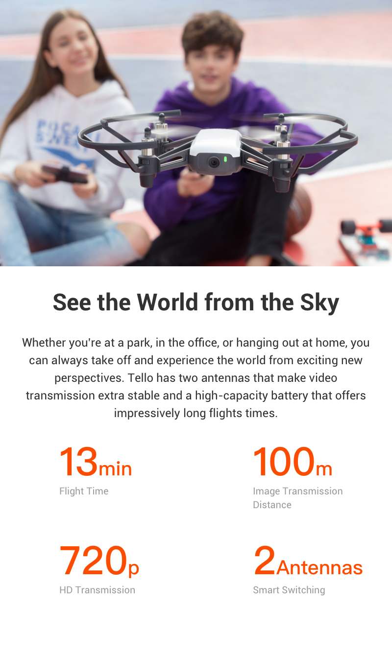 Køb DJI Ryze Tello minidrone med kamera til salg online