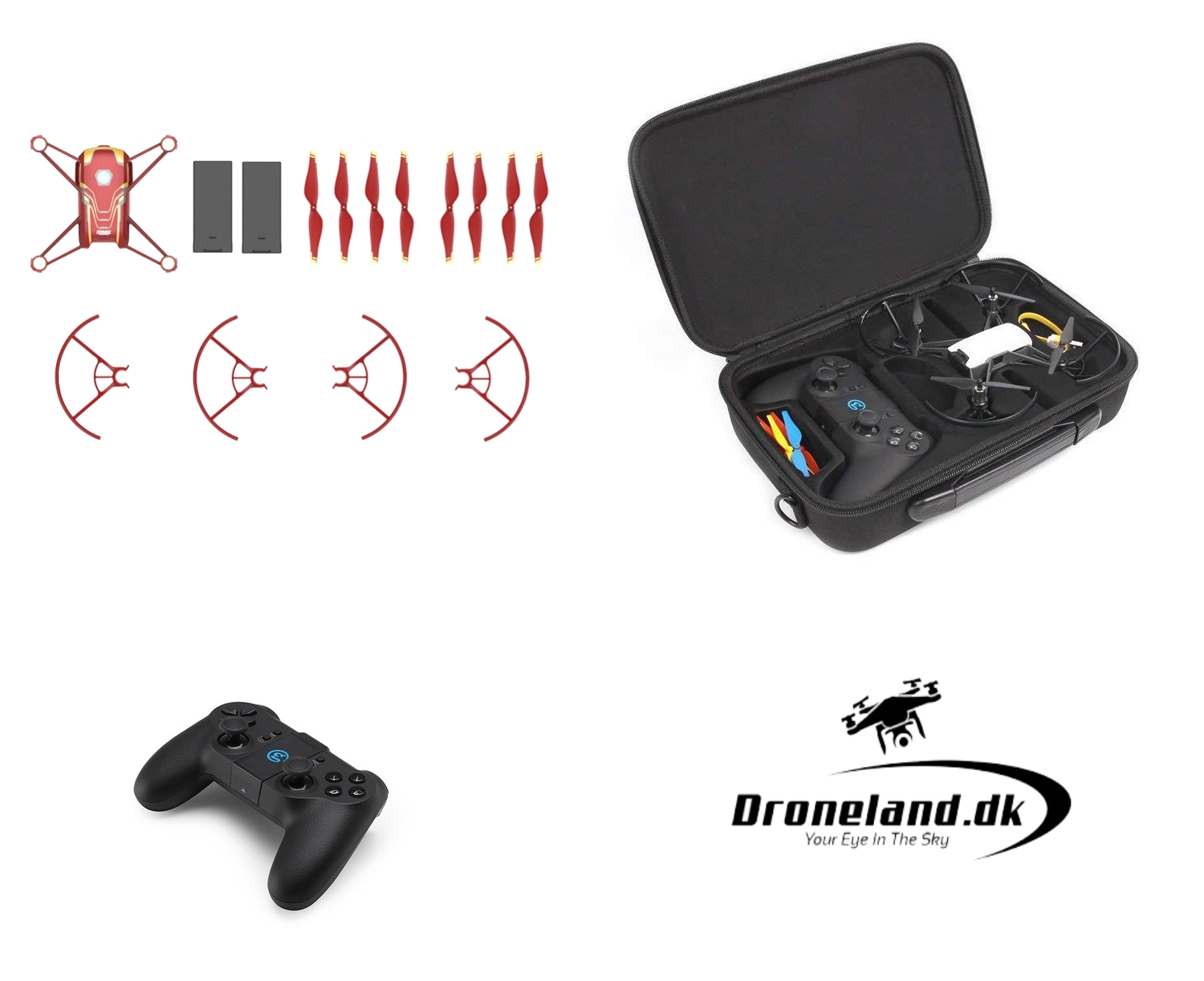 DJI Ryze Tello Iron Man Combo Startpakke med drone, taske og tilbehør