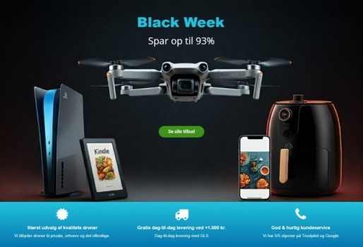 Black Week & Black Friday hos Droneland: Spar op til 93% på droner & elektronik!
