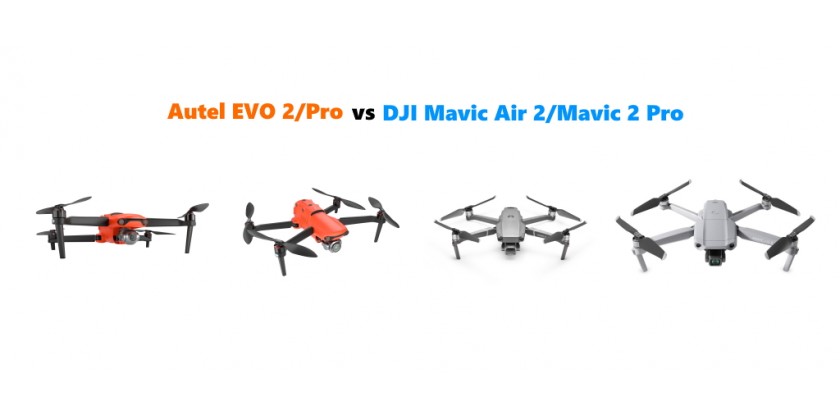 Sammenlign Autel EVO 2 drone-serien vs DJI Mavic Air 2 vs DJI Mavic 2 Pro